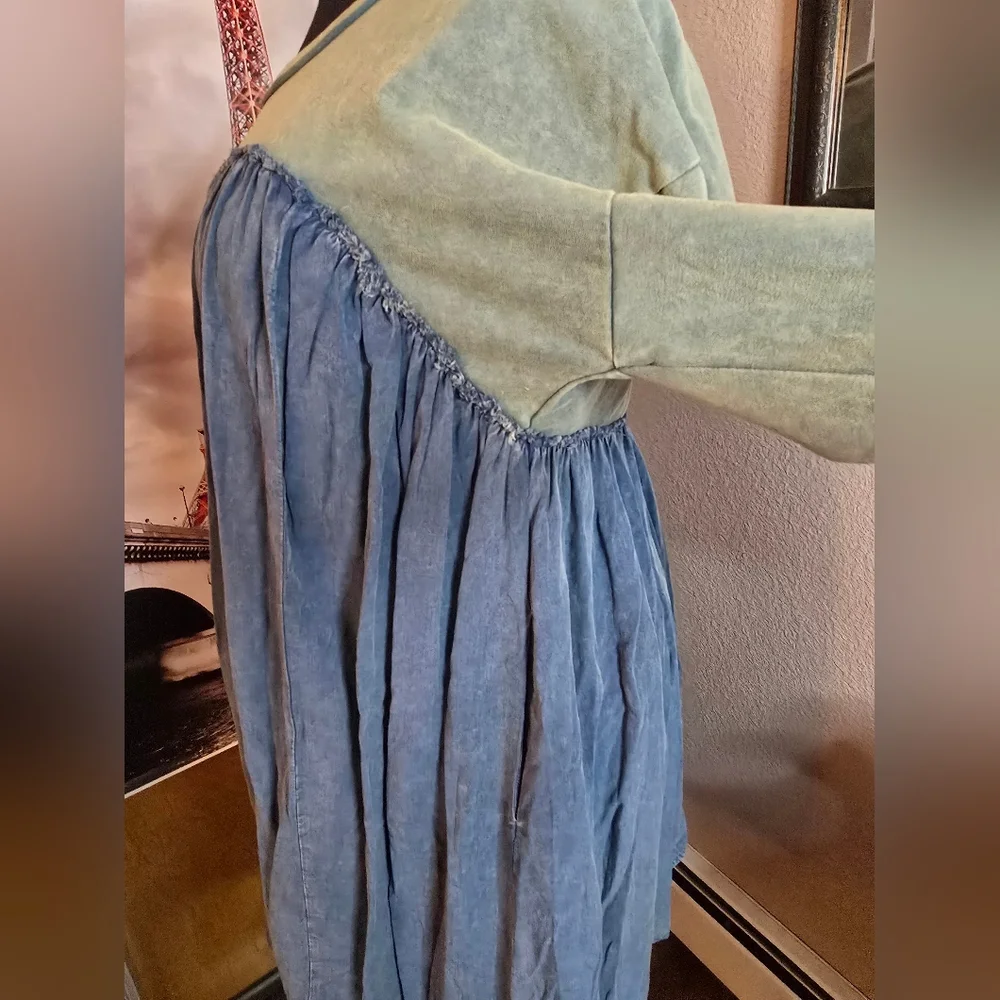 1XL NWT HEYSON Chambray/Grn Mineral Wash Dress 25.5ptp 36.5Long 2 Pockets SOFT! - Picture 15 of 16